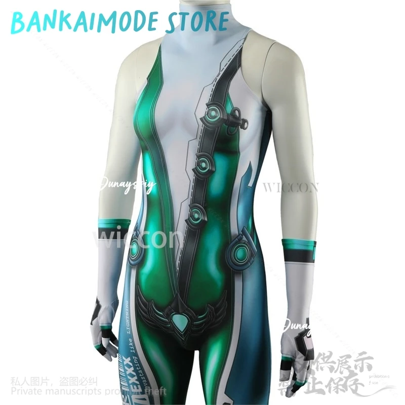 لعبة Nikke التأثيرية بليد كولاب إيف أنيمي زي ثلاثية الأبعاد مطبوعة أخضر مثير بذلة الشرير Zentai ارتداءها Y2K Jirai Kei Girls Cos