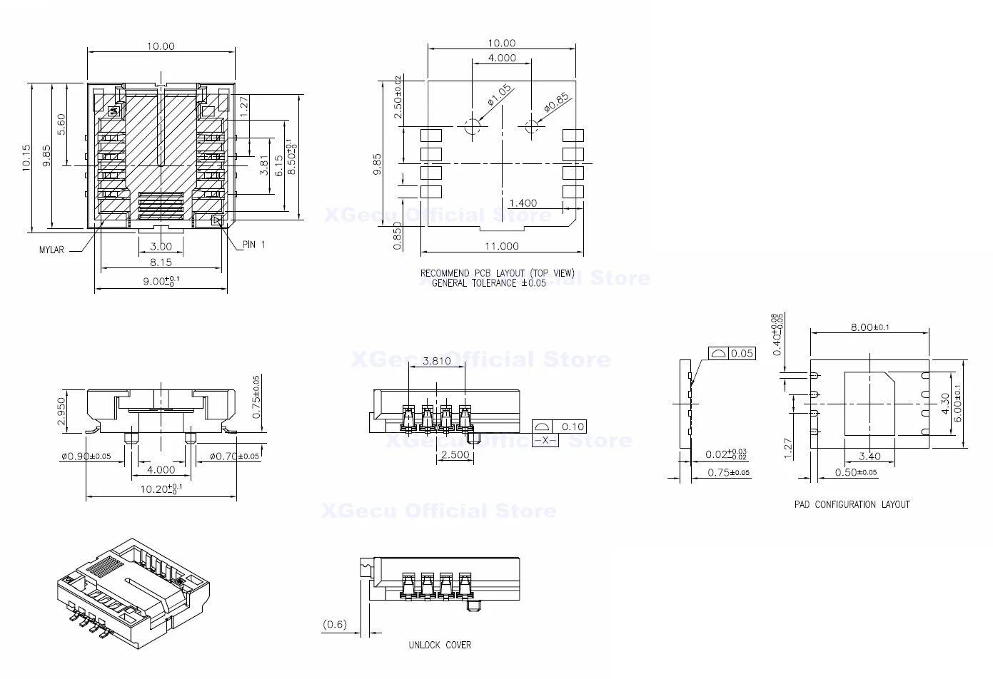 QFN8 /WSON8/MLF8/MLP8/DFN8 TO DIP8 universal two-in-one socket/adapter for both 6*5MM and 8*6MM chips SMT  BIOS flash socket