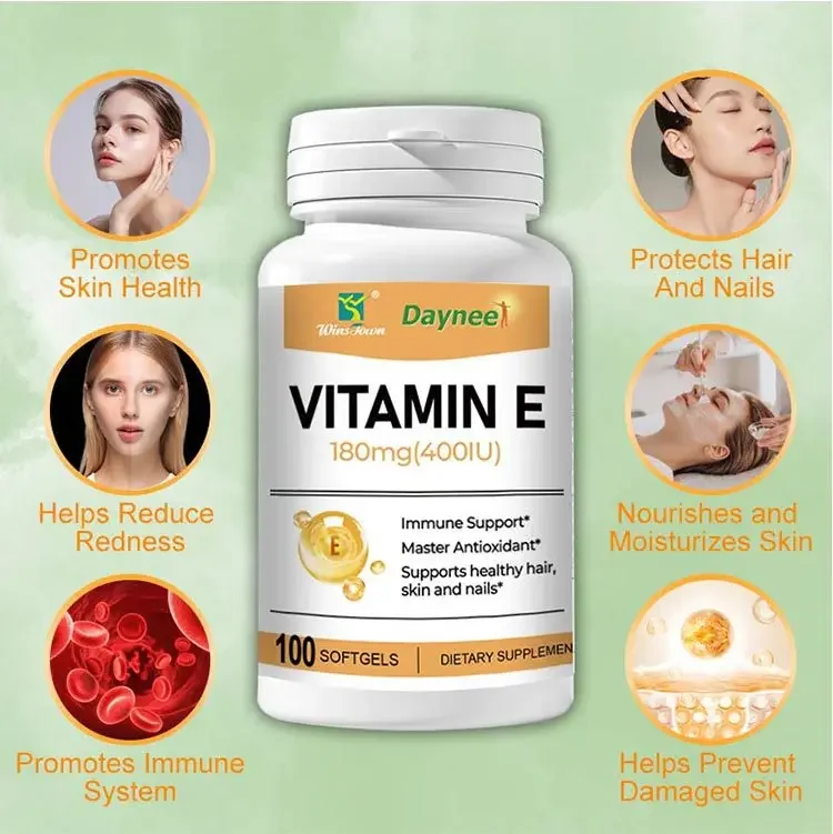 

1 bottle of vitamin E soft capsules to enhance immunity balance nutrition fade spots and improve fertility Health food