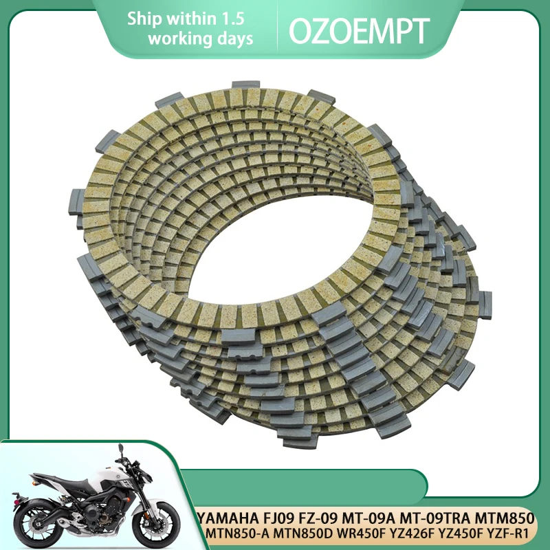 

OZOEMPT Fibrous Clutch plate Apply to YAMAHA FJ09 FZ-09 MT-09A MT-09TRA MTM850 MTN850-A MTN850D WR450F YZ426F YZ450F YZF-R1