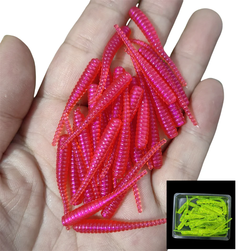 30PCS/BOX AJING Soft Lure Rockfish Fishing Lures 0.3g/35mm MINI Artificial Bait Swimbaits Jig Lure Wobber Worm Tackle