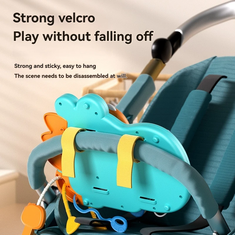 Volante multifunzione con dinosauro, tavola occupata – Giocattolo educativo estraibile per neonati con design a cartoni animati e materiali sicuri