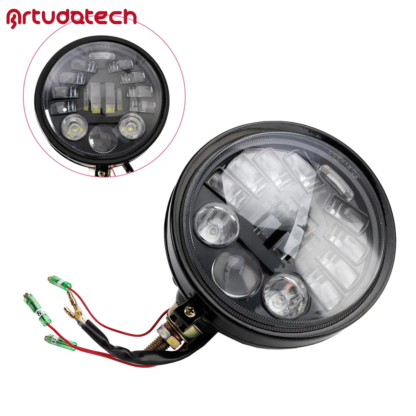 

5,75-дюймовая противотуманная фара, многофункциональная, черная # 82 подходит для мотоцикла