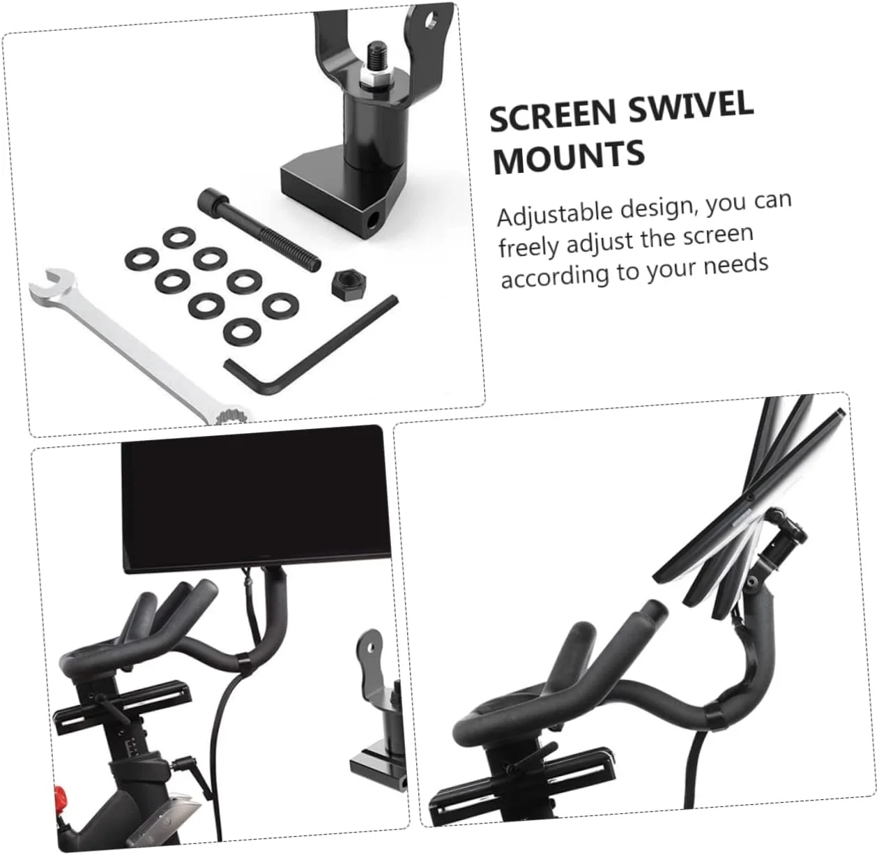 Stationary Bike Whirl Pivot Rotatable Monitor Adjuster for Peloton Bike Screen Enhance Your Workouts with Ease