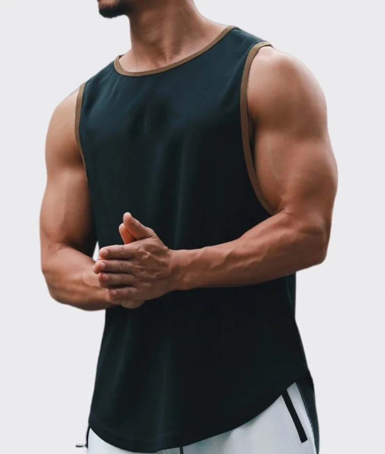 Men's Bodybuilding Tank Top Sportswear Gym Workout Sleeveless T-Shirt Fitness Running Vest Quick-Dry Sport Vest Men Gym Clothes