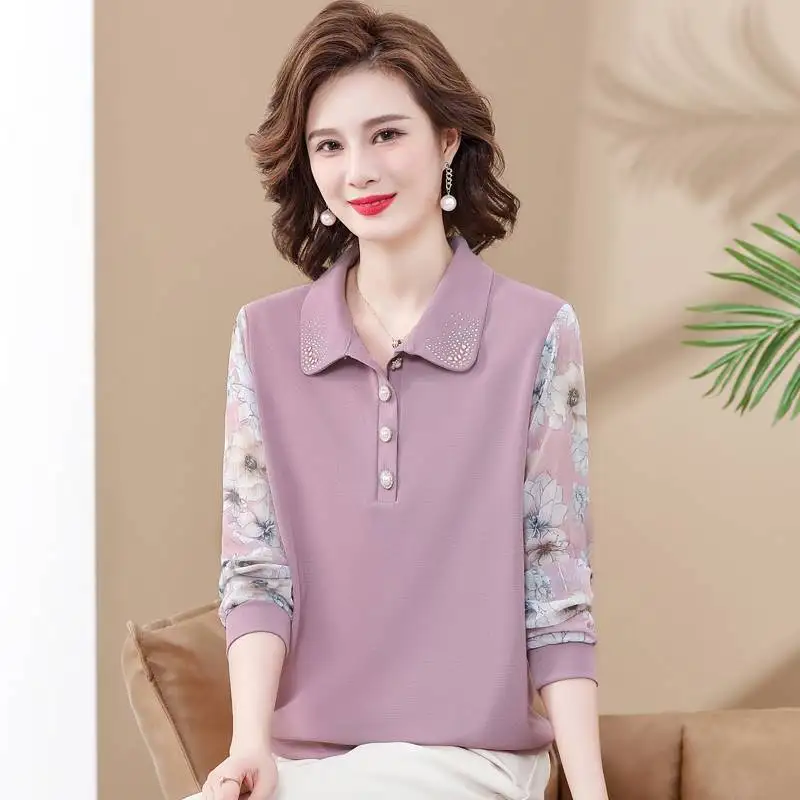 

Западная футболка с длинными рукавами и лацканами, маленькая рубашка, женский топ из двух частей