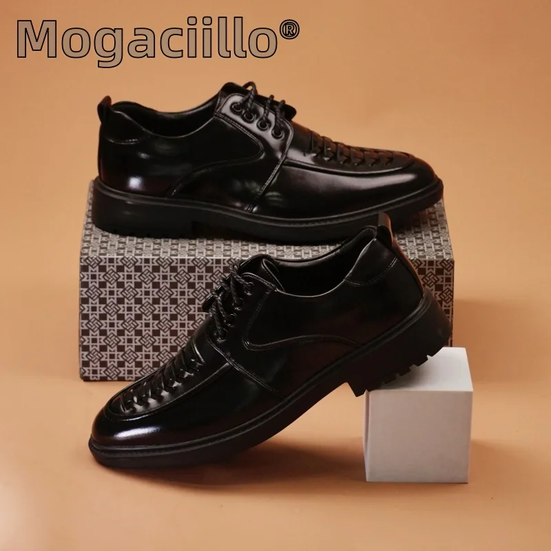 

Men's Leather Casual Shoes Massage Sole Retro Brown Men's Formal Shoes Business Men's Driving Shoes Commuting Anti Slip