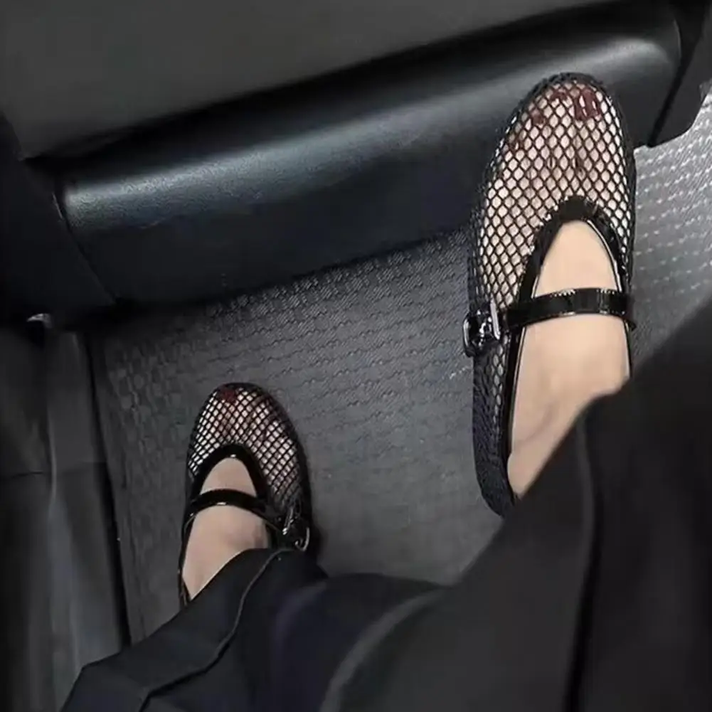 Hollow Design Sandals Women’s Mesh Slip-on Flats Breathable Ballet Shoes Hollow-out Dress Flats for Wear Party Work Comfort