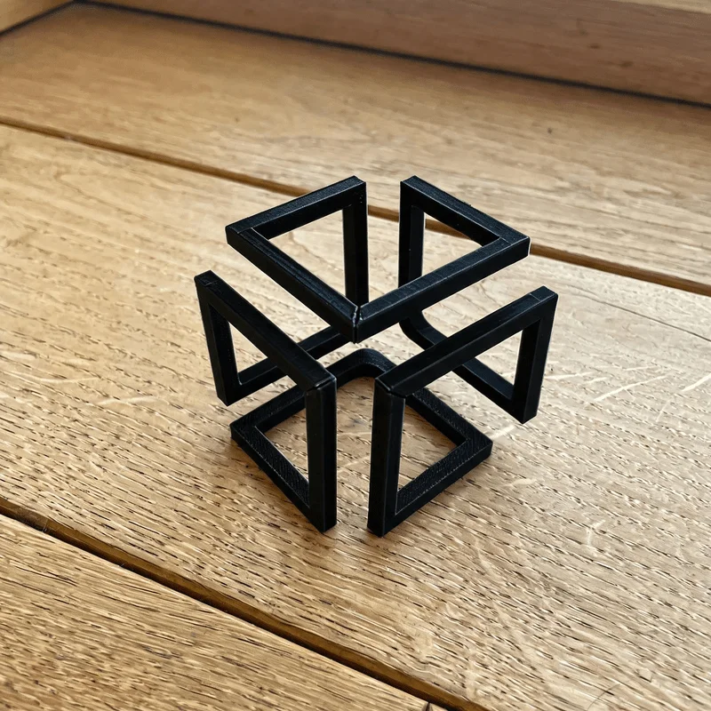 Black Hollow Geometric Cube Sculpture Modern Minimalist Home Desktop Decor Ornament