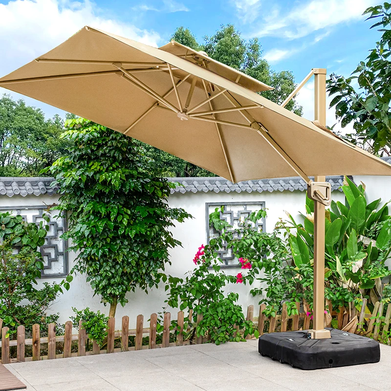 Big Size Outdoor Cantilever Umbrella Weather Resistant Outside Patio Restaurant Parasols Umbrellas Outdoor