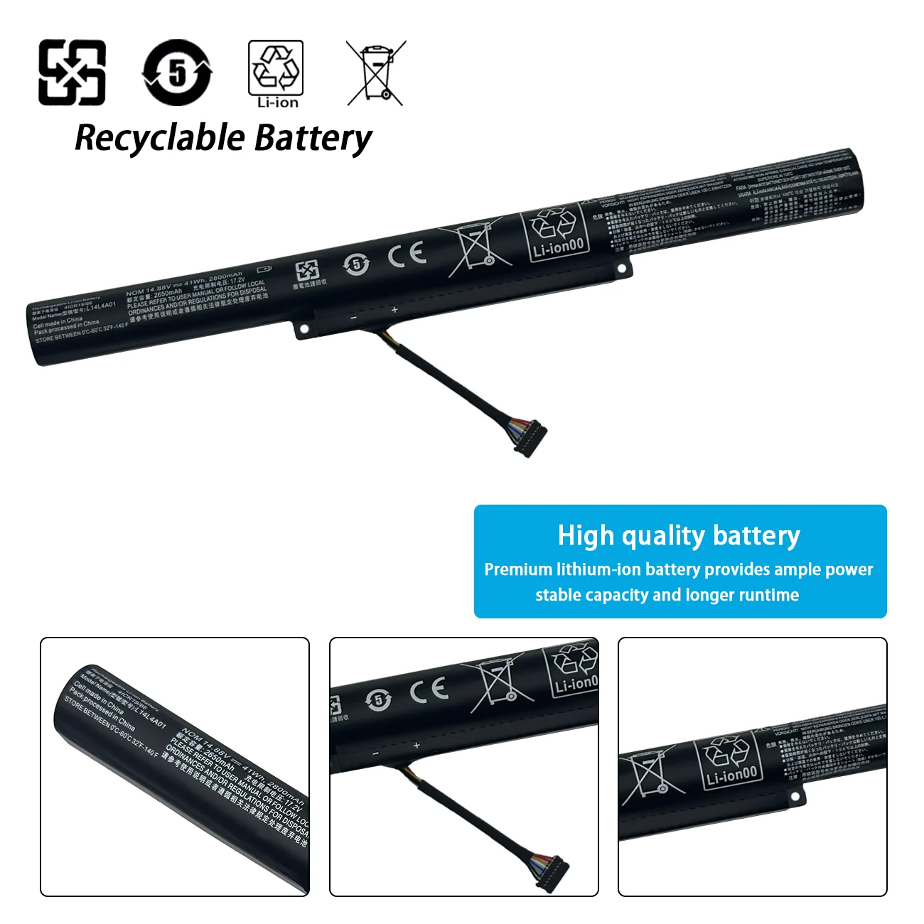 New L14L4A01 Laptop Battery For Lenovo IdeaPad 500-15ISK 15ACZ Xiaoxin V4000 Z41-70 Z51-70 L14M4E01 L14S4A01 L14M4A01 L14L4E01