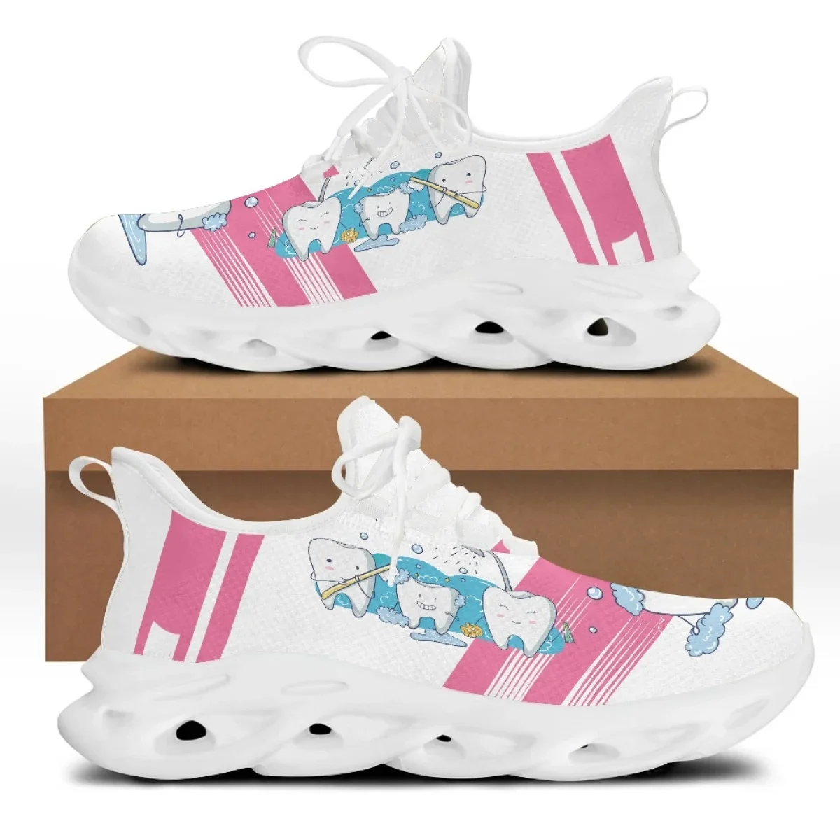 

Женские белые кроссовки Yikeluo для медсестер и врачей, милые мультяшные, с сетчатым верхом, дизайнерские, для здравоохранения