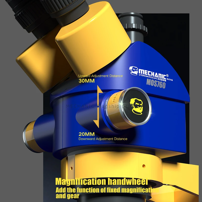 Mikroskop trójokularowy mechanik MOS760 Powiększenie 7X-60X Obrót 360 stopni telefon lutownica MOS750 mikroskop obuoczny