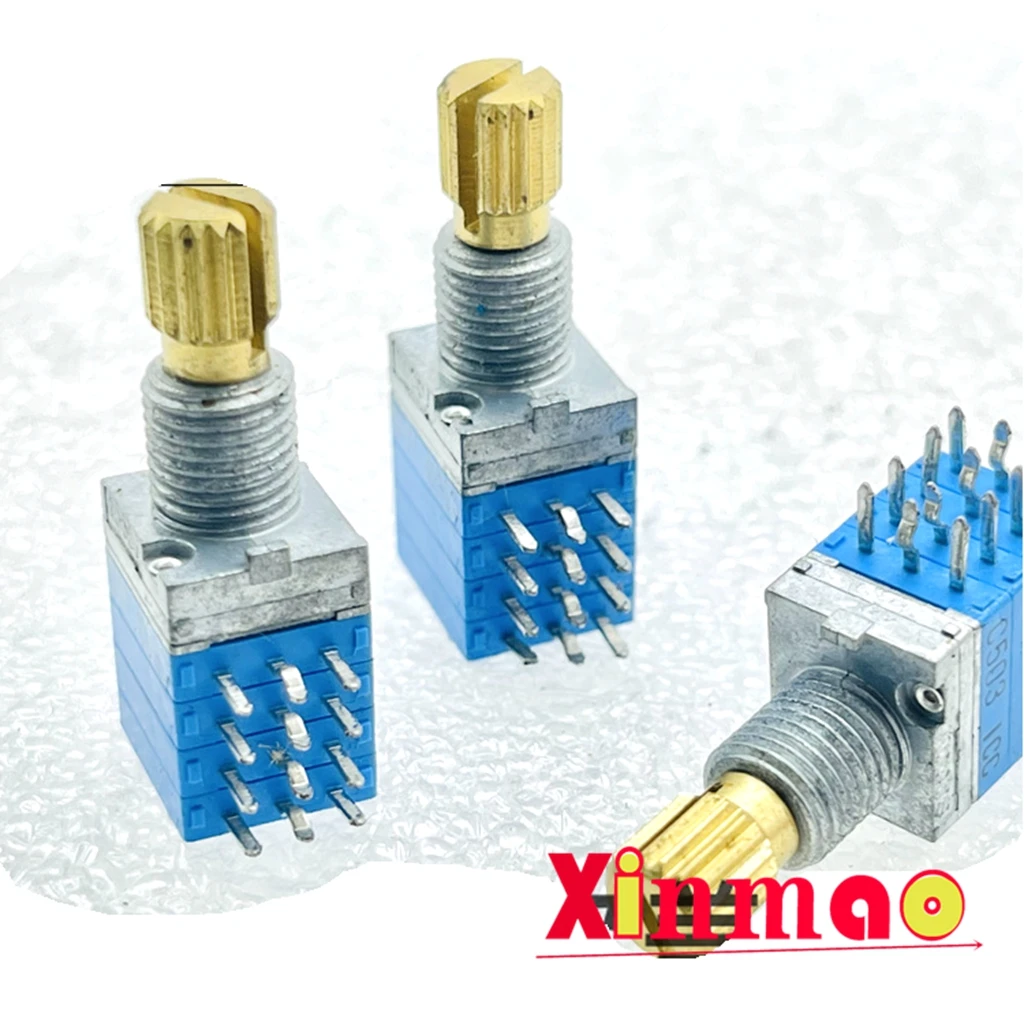 TOCOS Japan TP96Q00N Precision Quadruple Potentiometer with 40 Steps C50K Flower Shaft Length 15mm