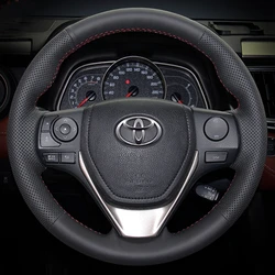 Customize Microfiber Leather Car Steering Wheel Cover For Toyota RAV4 2013-2018 Toyota Corolla 2014-2017 Auris 2013-2016