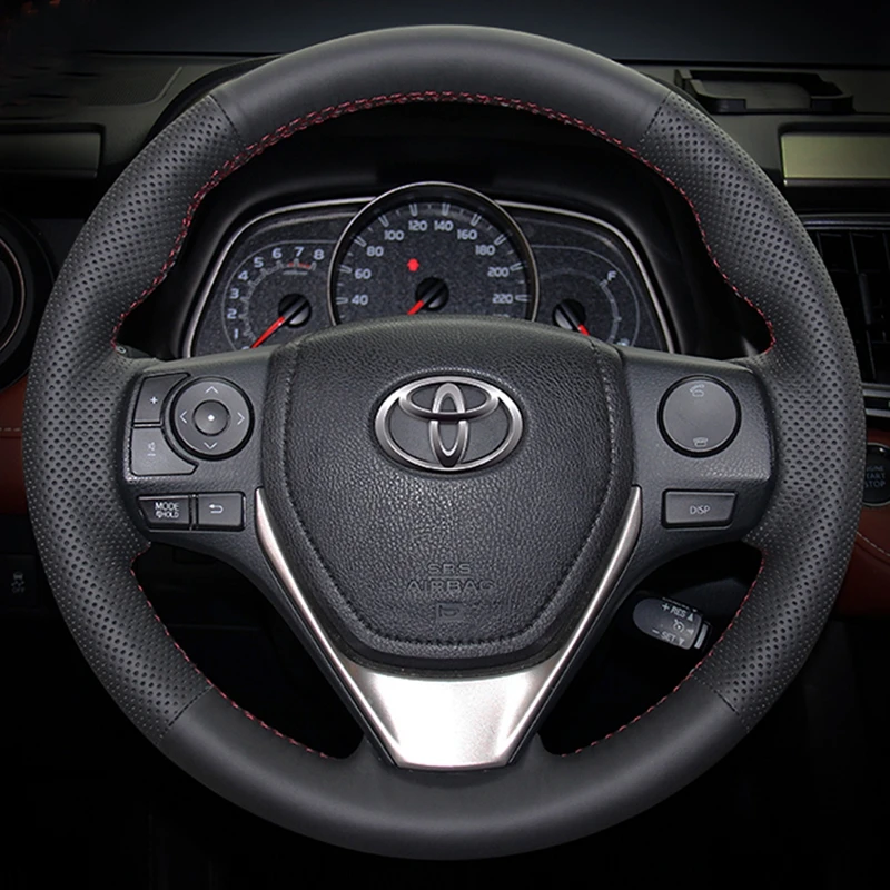 Dostosuj skórzany pokrowiec na kierownicę z mikrofibry do Toyoty RAV4 2013-2018 Toyota Corolla 2014-2017 Auris 2013-2016