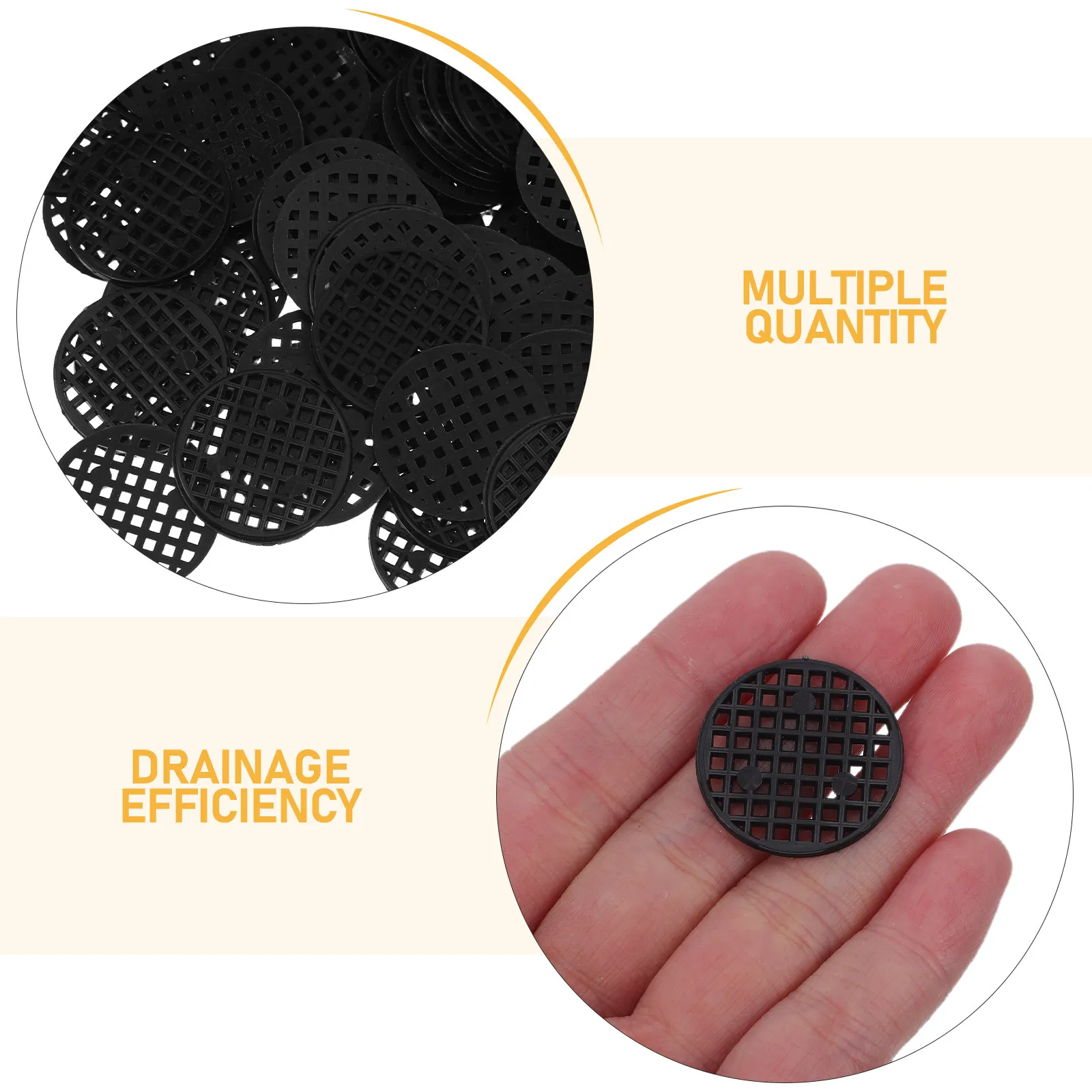 500Pcs Plant Pot Drainage Mesh Pads Flower Pot Round Bottom Inserts for Bonsai Planter Root Air Circulation Soil Drainage