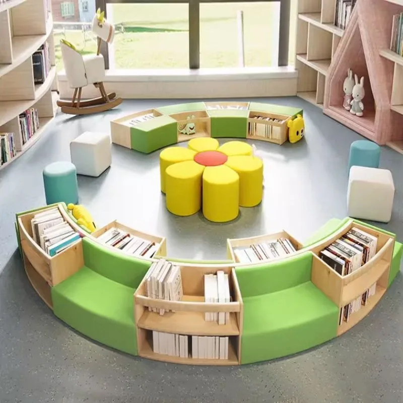 

Modern Children's School Kindergarten Library Picture Book Library Lounge Area Sofa