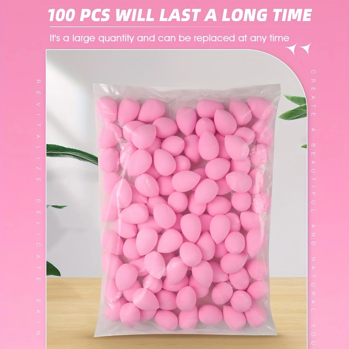 100 pcs per pack Cosmetic Water Drop Sponge Puff Soft, skin-friendly makeup wet puff Water can become a large