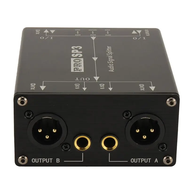 B27B XLR Balanced Audio Splitter 1 In 3 Out With Isolator 6.5+ XLR Configuration Audio Switcher Single Line Audio Adapter