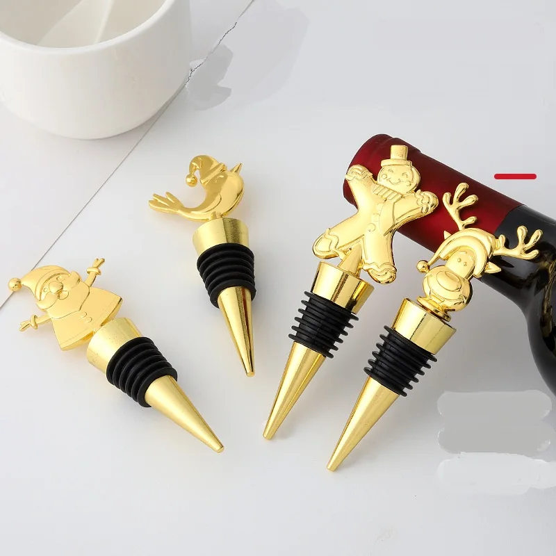 European and American Alloy Red Wine Bottle Stopper, Christmas Series, Santa Claus, Deer, Party, Creative, Bottle