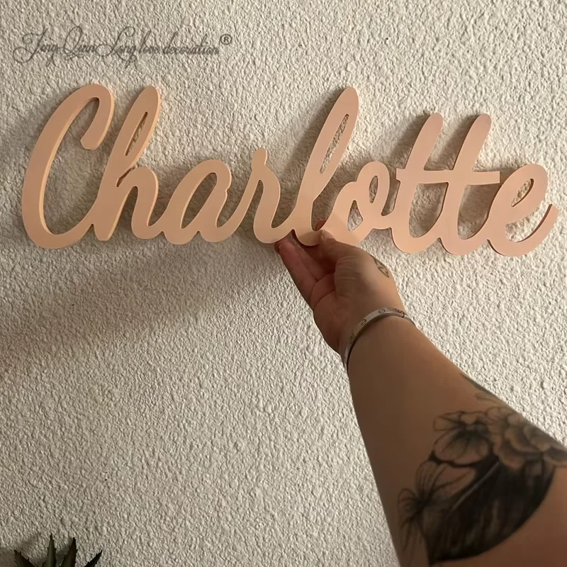 Custom Name Sign, Personalised Wooden Name Sign for Nursery Decor Kids bedroom Child Name