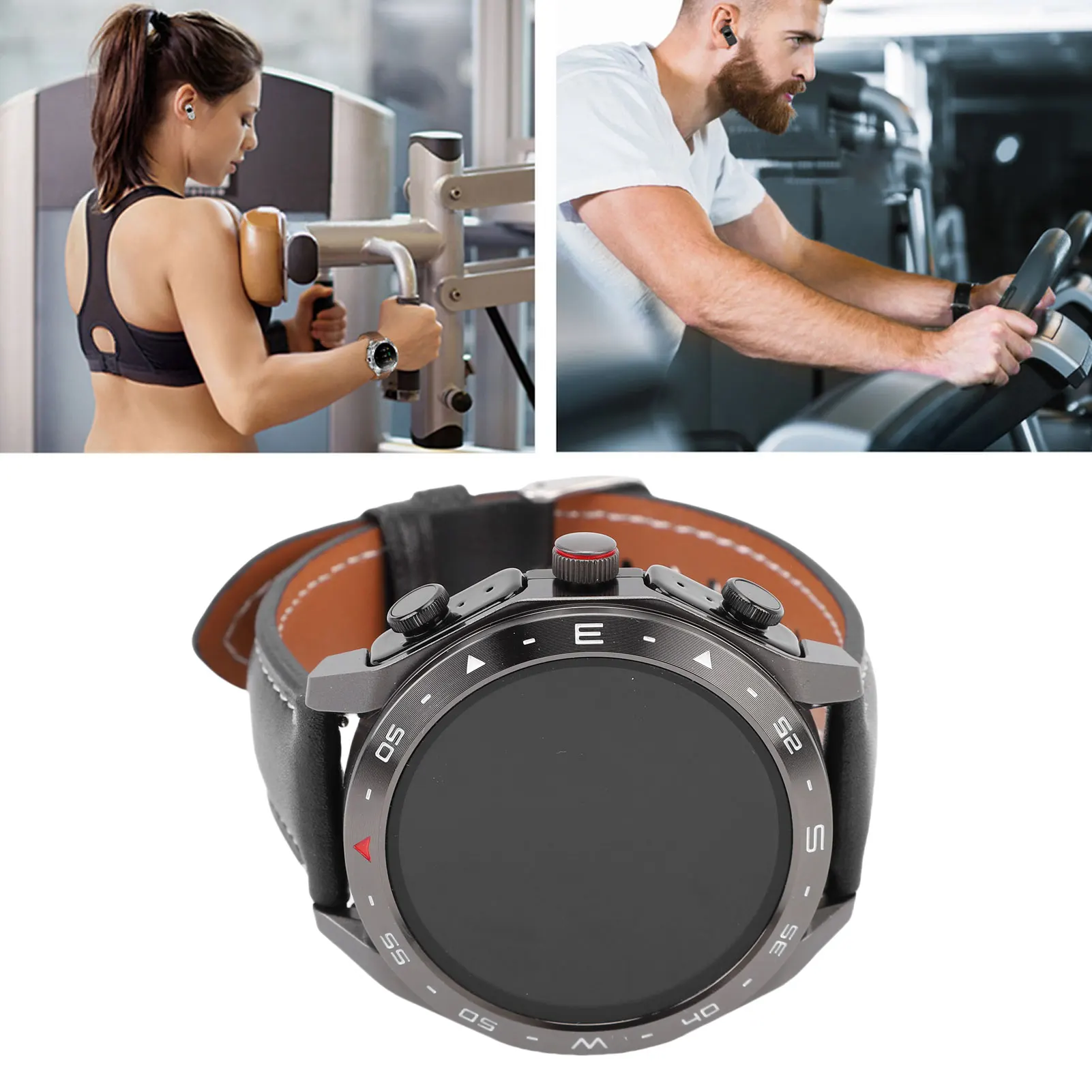 Smartwatch Sedentary Reminder Timer Weather Forecast  Noise Canceling Earbuds Alarm Clock Sports Watch for Daily Use