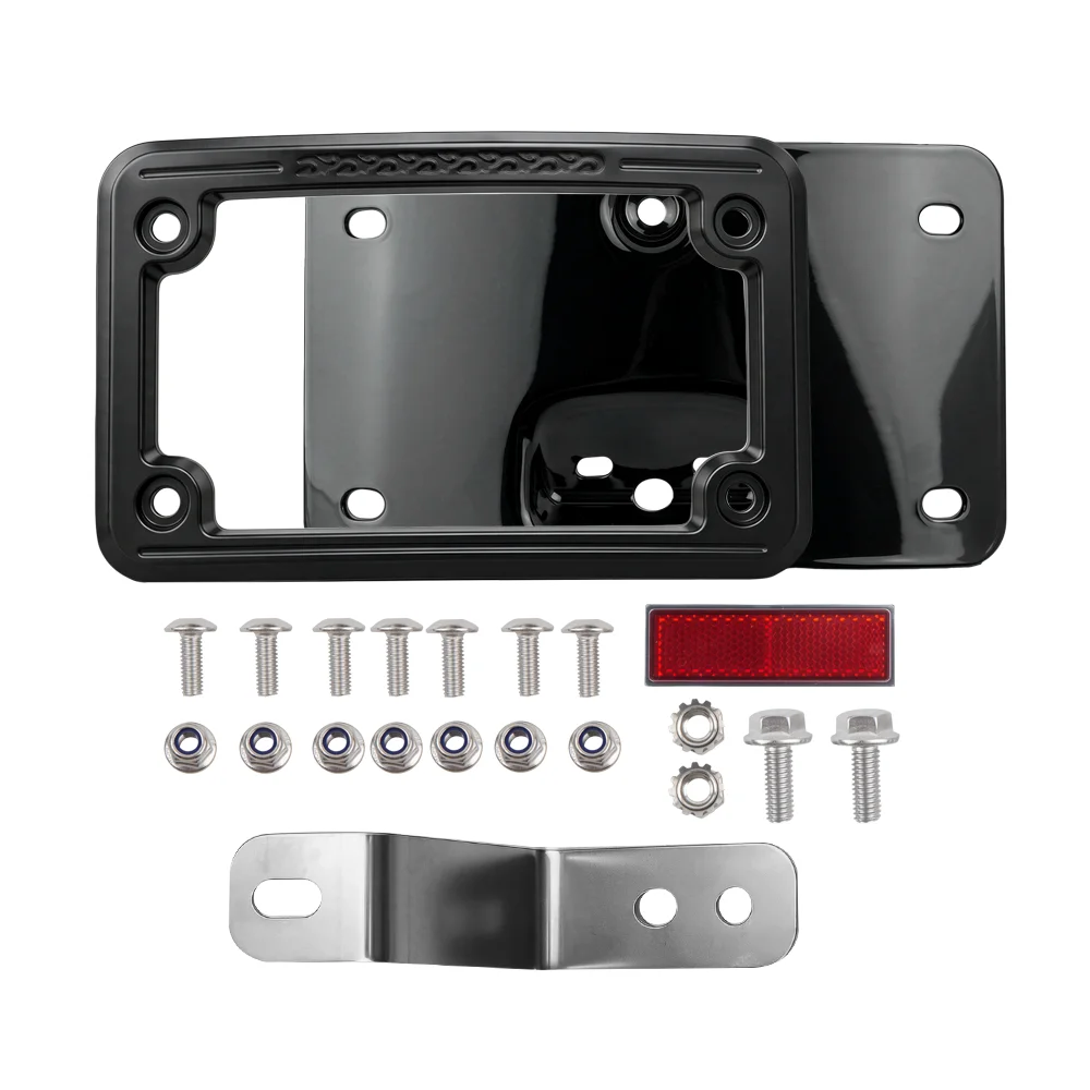 Black Motorcycle License Plate Bracket For Harley Softail Deluxe 2005-2017 Softail Springer 2005-2007 Number Plate Holder Mount