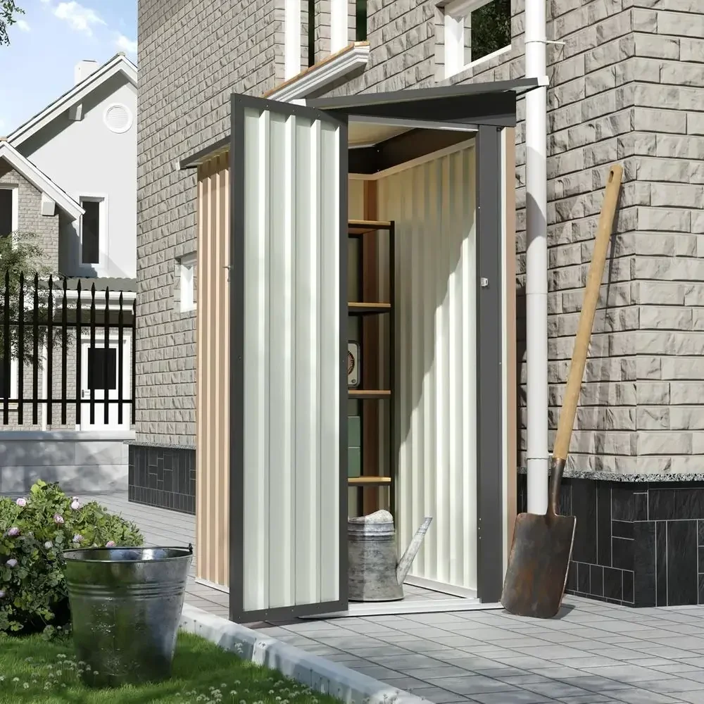 4x2m Outdoor Metal Shed for Garden and Patio - Waterproof Side-Opening Storage for Tools