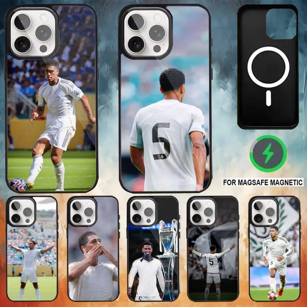 

Football J-Jude Real M-Madrid Phone Case For iPhone17,16,15,14,13,12,11 Plus,Pro Max Magnetic Magsafe Wireless Charging