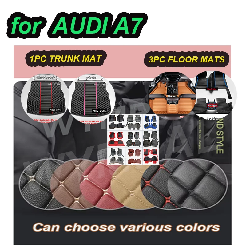 

LUXURY Car floor mats for AUDI A7 2012 2013 2014 2015 2016 2017 2018 Custom auto foot Pads