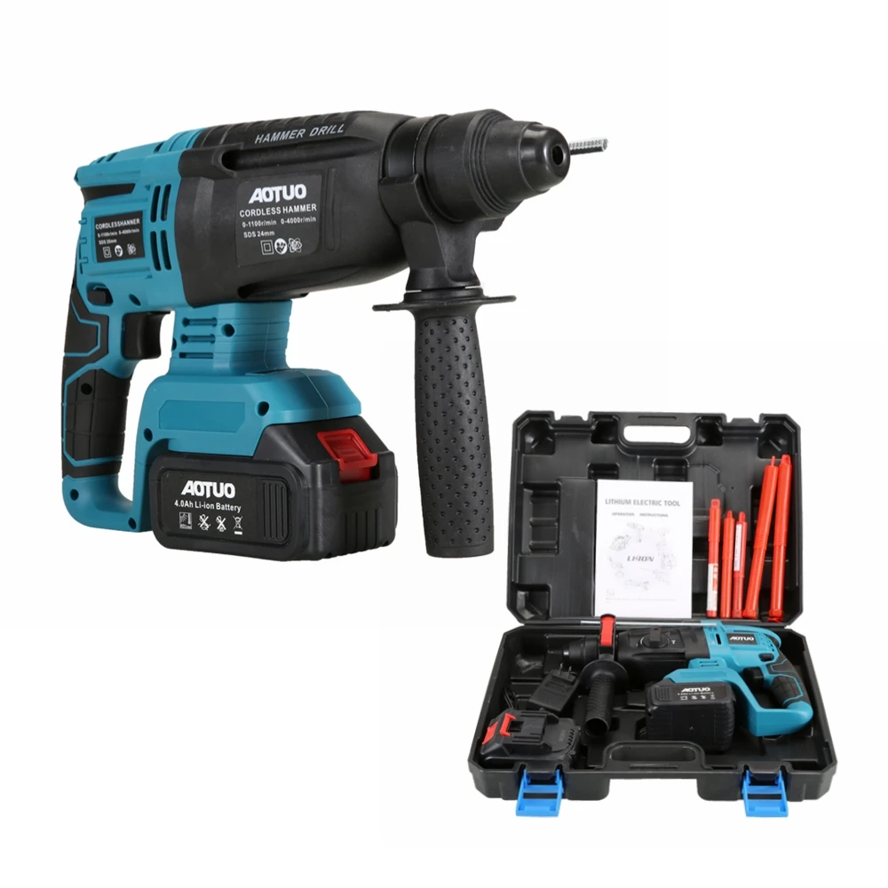 21V Brushless Li-ion Battery Corded Electric Demolition Rotary Hammer 800W Lightweight Construction DIY Rechargeable