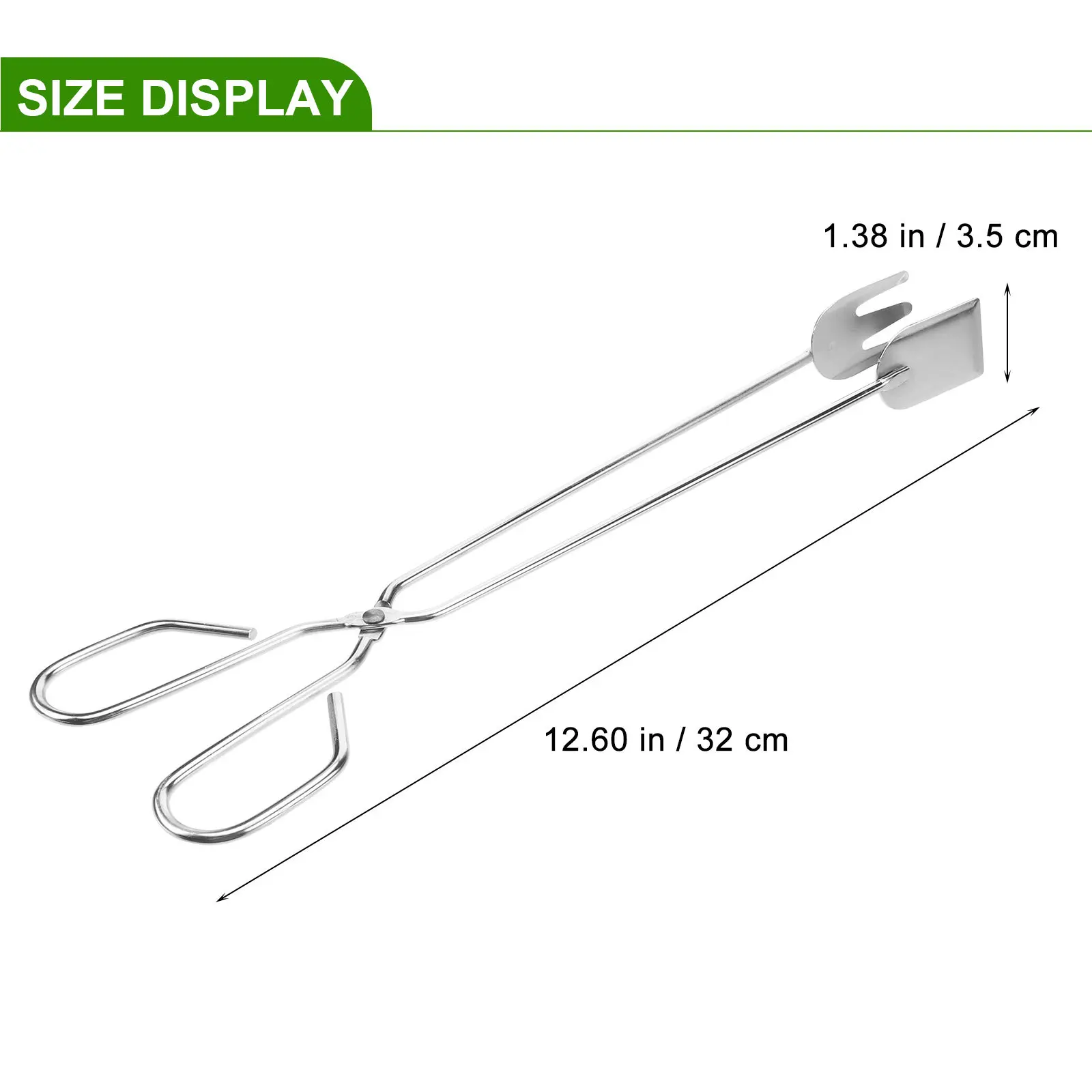 4Pcs Stainless Steel Garbage Tongs Scissor Shape Portable Pick Up Tool 32Cm for Yard Roadside Cleanup Trash Cigarettes