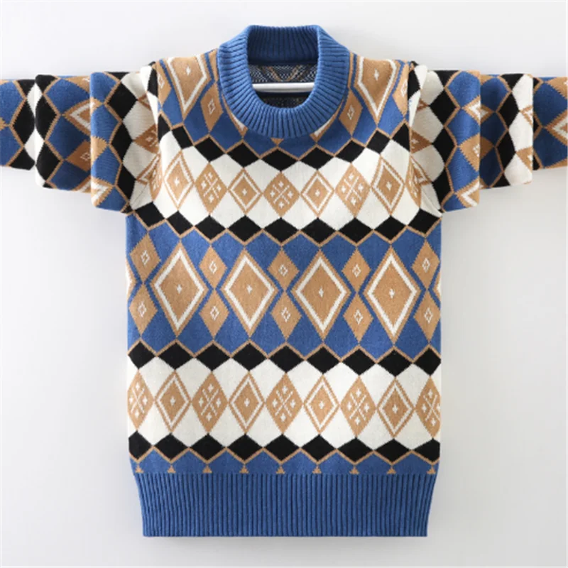 

Boy's Sweater Winter Cotton Products Clothing Children's Sweater O-Neck Pullover Knitting Sweater Kids Clothes Keep Warm