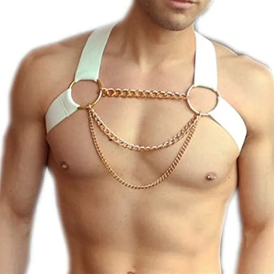 

Sexy PU Leather Sissy Lingerie Adjustable Harness Men Belts Bondage Body