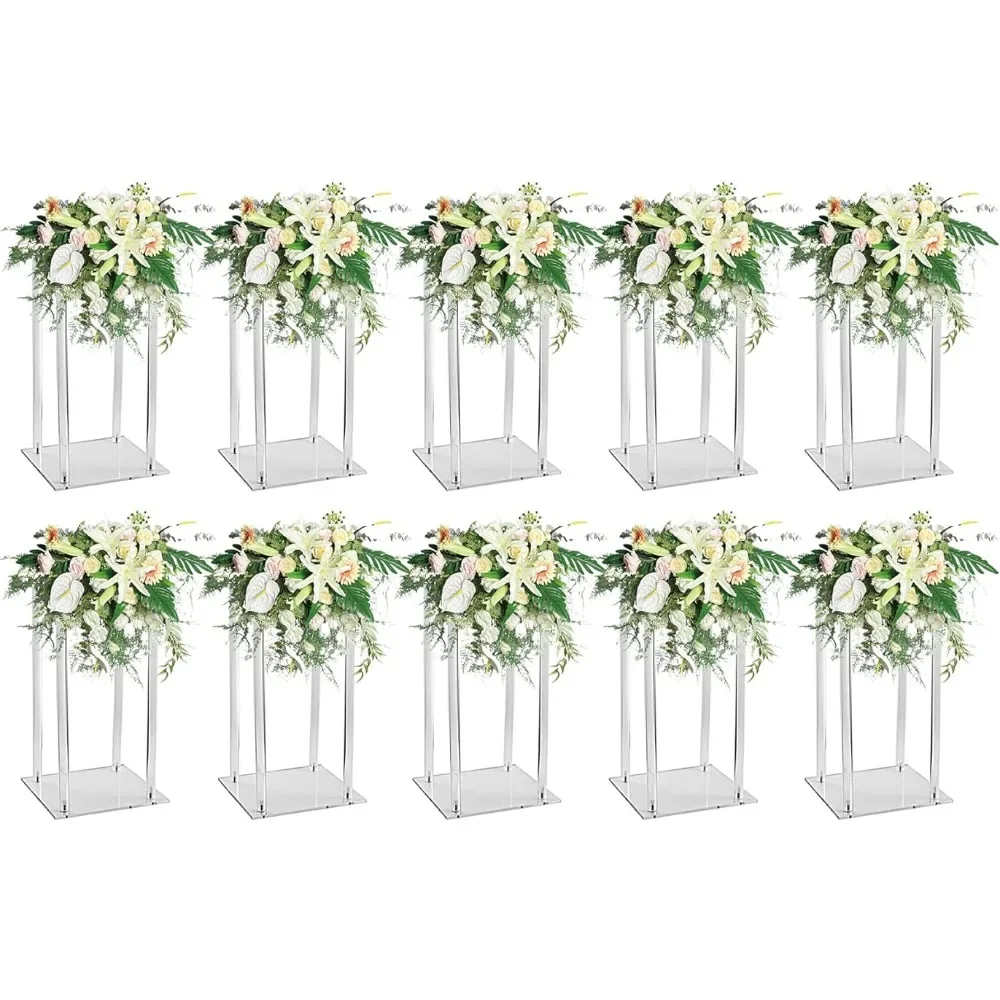 

Engagement Home Party Table Decor Centerpiece Vases Flower Vase for Flowers 10 Pcs Acrylic Clear Vases for Wedding Centerpieces