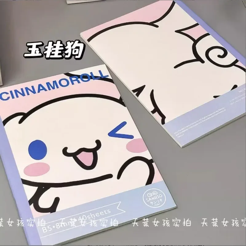 Kawaii Sanrio Anime Cinnamoroll Kuromi B5 Thickened Notepad Cute Cartoon My Melody Children Notebook Stationery Gifts for Kids