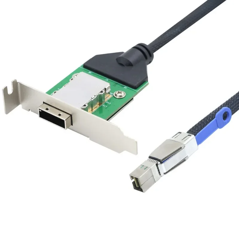 Mini SAS HD SFF-8644 to External Mini SAS SFF-8088 Female Adapter Cable - High-Speed Data Transfer for Servers & Storage
