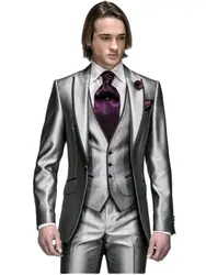 New Design One Button White Groom Tuxedos Shawl Lapel Groomsmen Mens Wedding Prom Suits (Jacket+Pants+Vest+Tie) NO:501