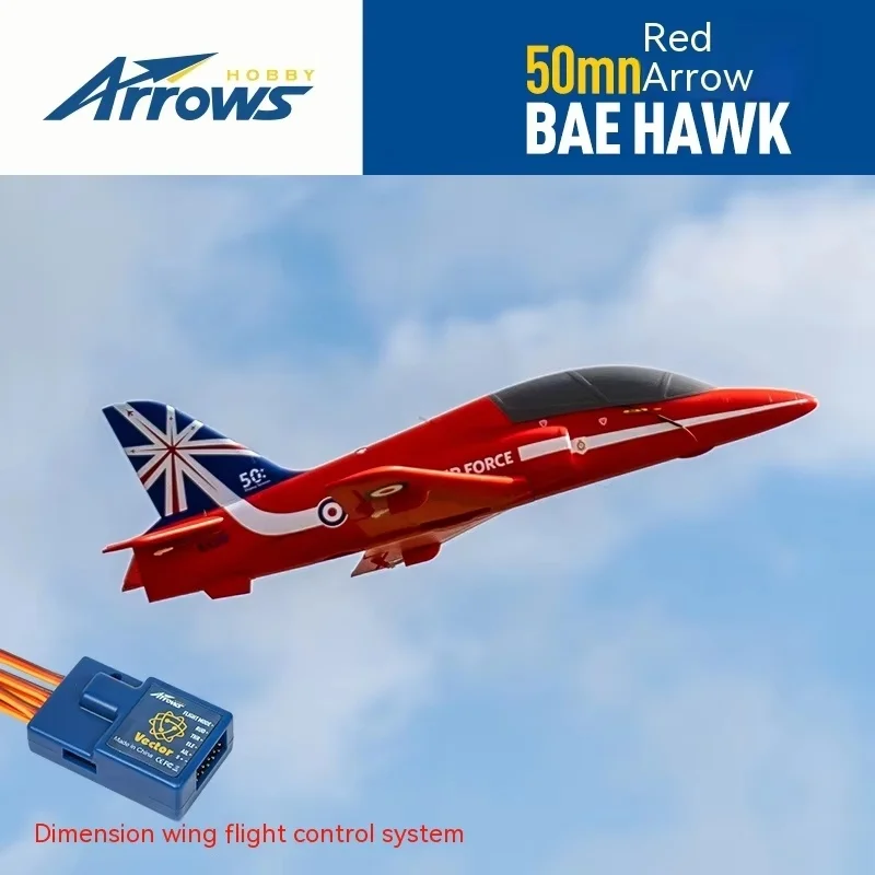 Blue Arrow Flight Model 50mm Red Arrow Culvert Image True Model Hand Thrown Fighter Fixed Wing Assembly Remote Control Aircraft