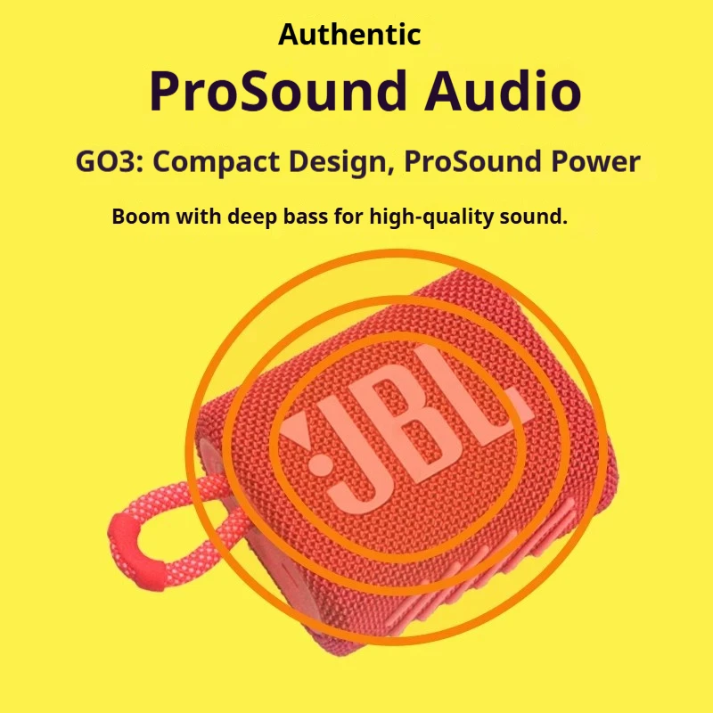 JBL GO3 Mini Pocket Bluetooth Speaker IP67 Waterproof Dust‑Resistant Powerful Bass for Sports Camping Home Party Trip