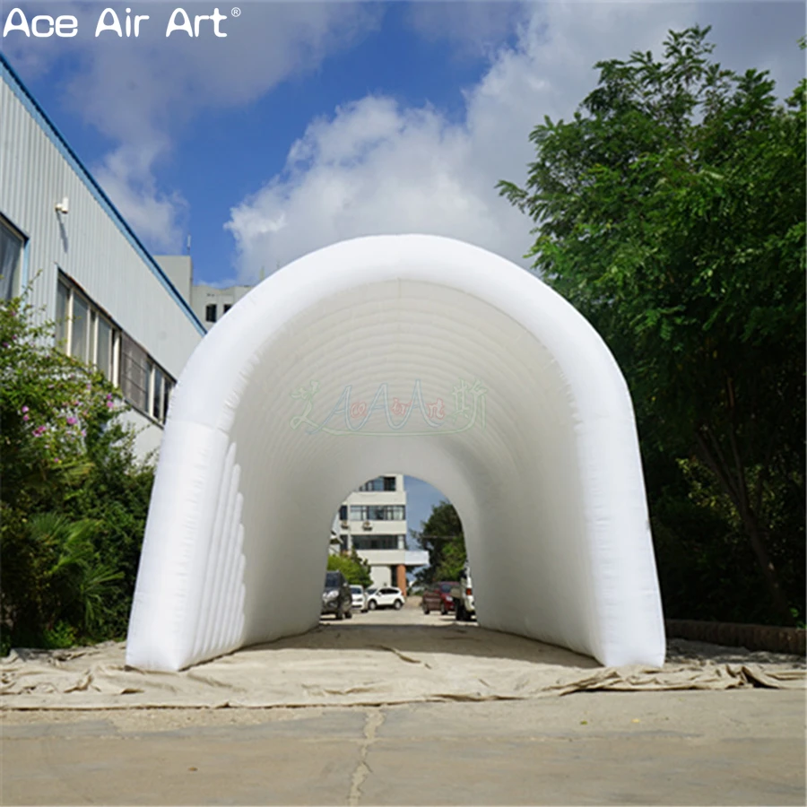 Tragbares Riesiges Weißes Event-Zelt, Party-Dekoration, Outdoor-Werbung Tunnel-Stand, Temporärer Unterstand Aufblasbarer Torbogen