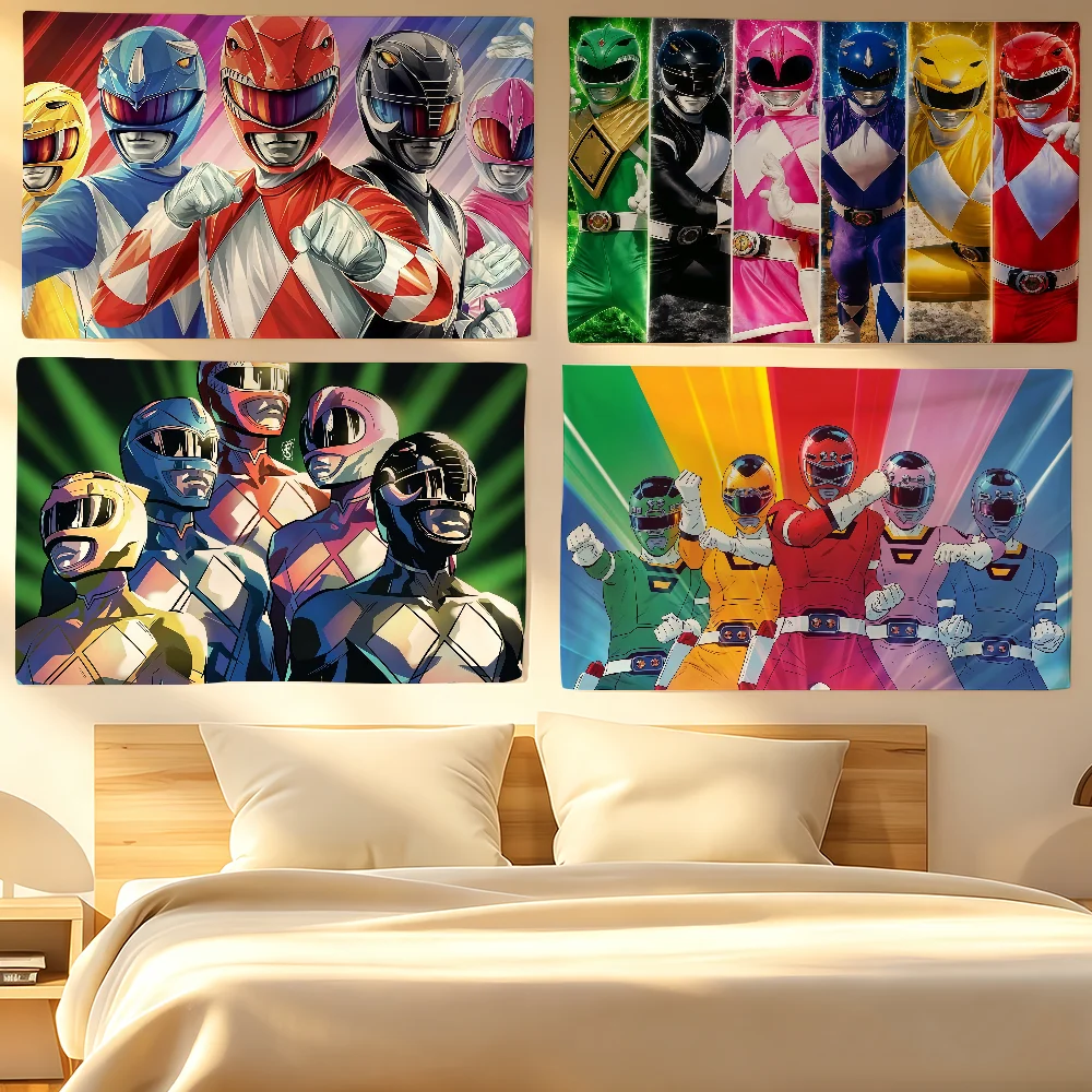 Cartoon P-Power R-Rangers flag For Living Room Home Dorm Decor Wall Outdoor Camping Party Banner Gifts