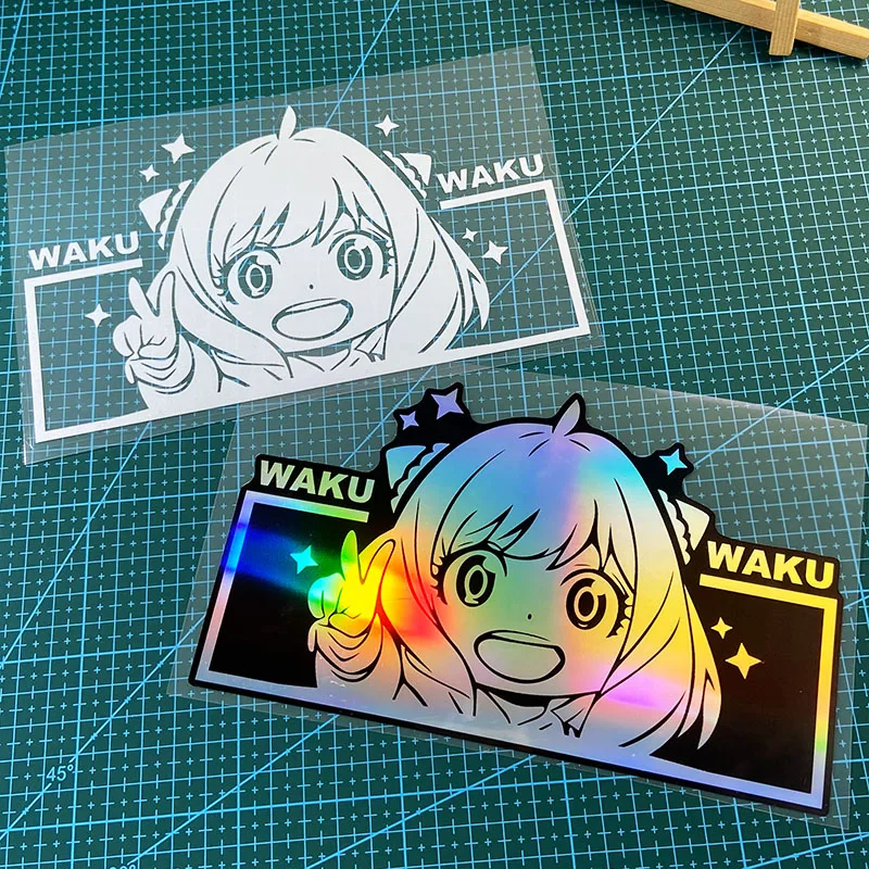 Anya Anime Girl Vinyl Sticker 1PC Waterproof Scratch Proof Decals For Motorbike Fuel Tank Scooter Car Body Helmet Anime Decor view 2