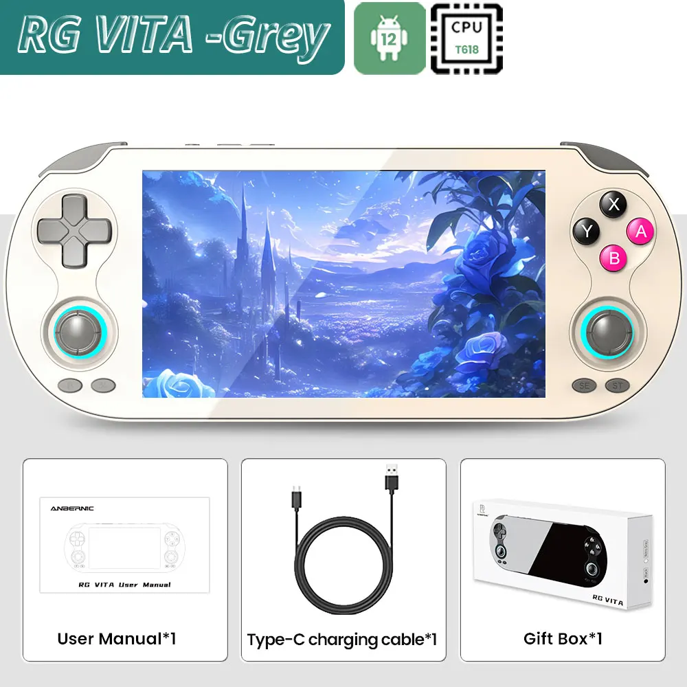 Anbernic RG VITA / RGVITA Pro Handheld Game Console IPS Touchscreen 5000mAh Videogame Speler Ondersteunt AI Streaming RixelHK