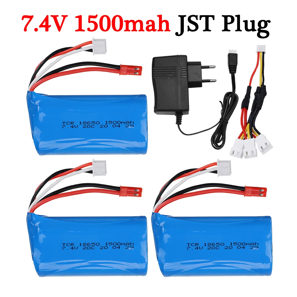 18650 7.4V 1500mAh batteria lipo + caricabatterie Per SYMA F1 BR6802 Huanqi 957 948 RC Elicottero Barche Auto Camion parti del modello Batterie