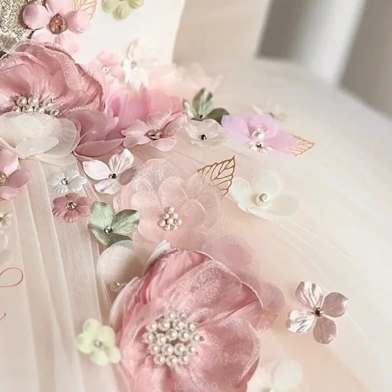 Wed Dress Summer Children Girls First Birthday Floral Princess Gown Costumes Flower Dresses Clothes Clothing Baby Kids Clothing image 5