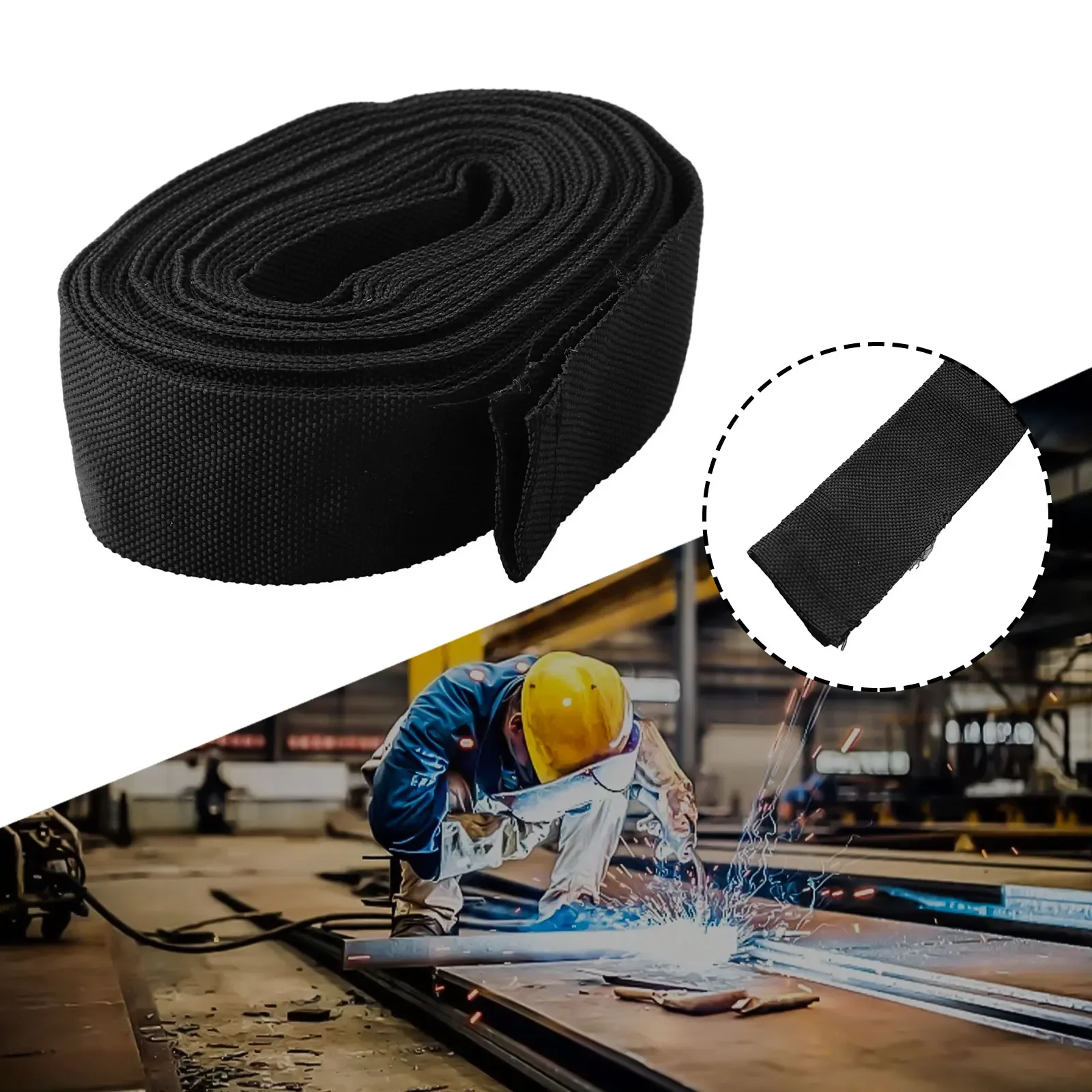 

Sheathed Cable Cover 25FT Length Black Nylon Protective Sleeve for Tig and Plasma Torch Hoses/Hydraulic Hoses/Cables