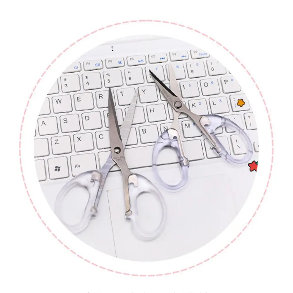 Girl Heart Ins Wind Transparent Small Scissors Student Handmade Art Stainless Steel Stationery Scissors Tailor Scissors Tool