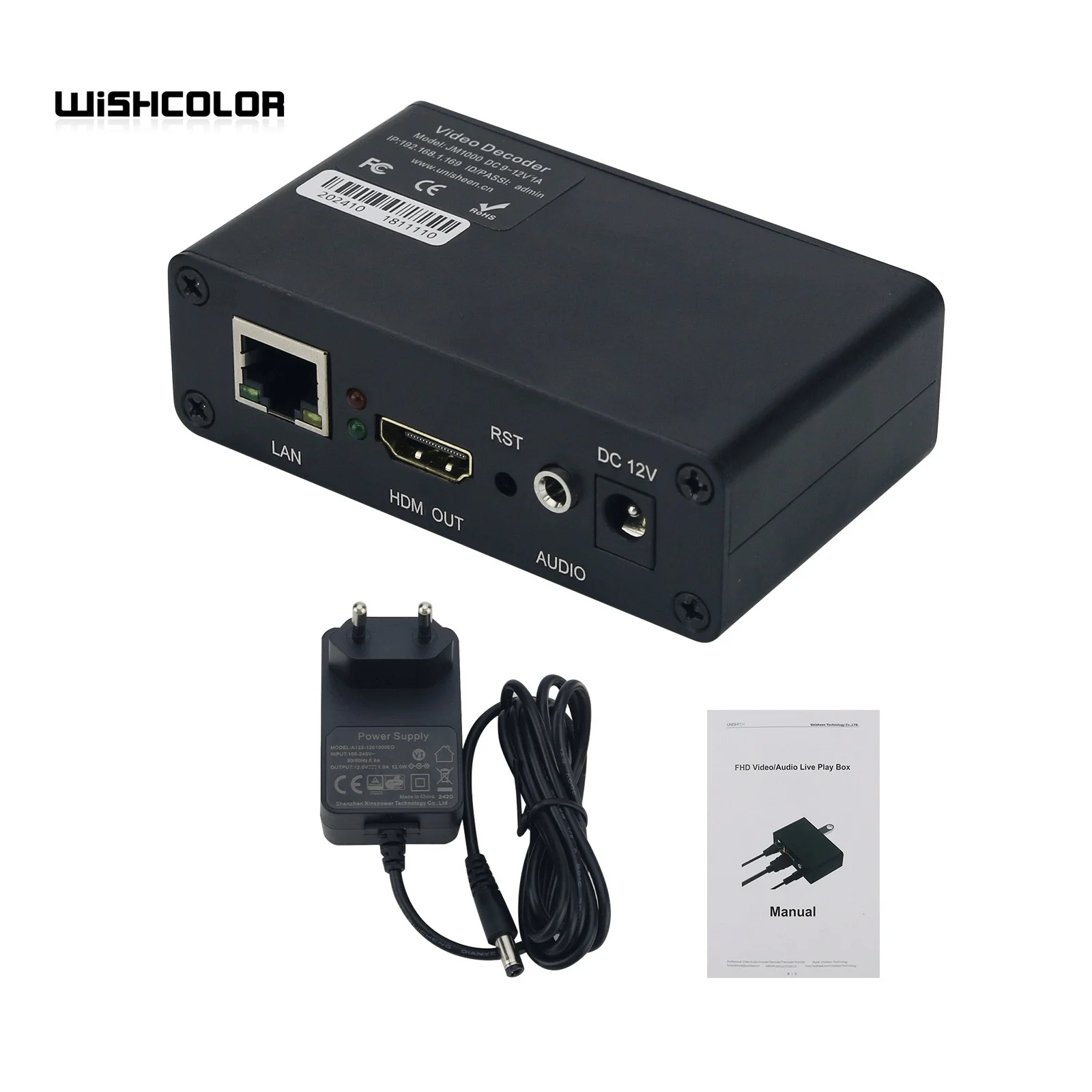 

Wishcolor JM1000 Video Decoder H.265 Decoder for RTMP Live Streaming 4K Video Transmission USB Drive